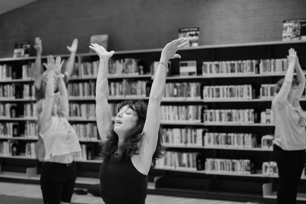 Corporate yoga class